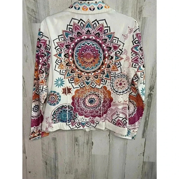 Boston Proper Women's Embroidered Jacket Multicolor Size Small Bohemian NWOT - Picture 13 of 16